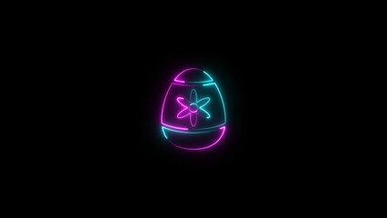 Abstract neon light egg icon illustration. Easter egg icon background. Traditional food for spring holiday 4k.