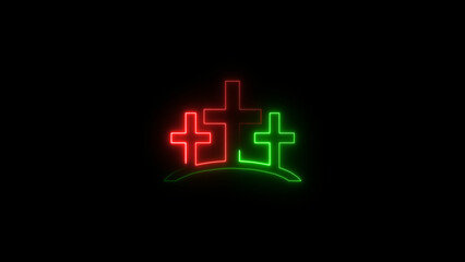 Obraz premium Glowing Neon Bible icon illustration. Christhian logo icon background illustration.