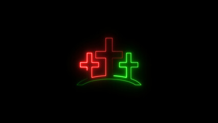 Obraz premium Glowing Neon Bible icon illustration. Christhian logo icon background illustration.