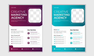 Modern A4 corporate business flyer template design set for marketing business proposal promotion publication cover page new digital marketing flyer. 