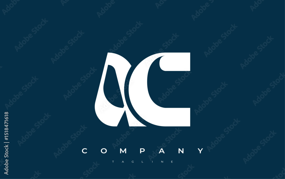 Fototapete ac abstract geometric logo design. modern and elegant logo design with simplistic typography element