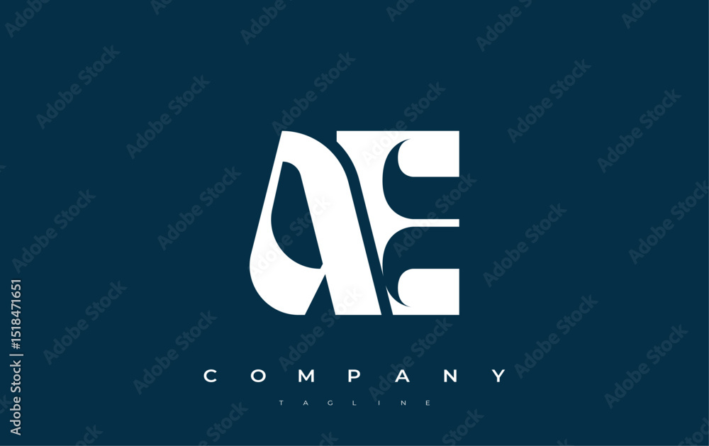 Fototapete ae abstract geometric logo design. modern and elegant logo design with simplistic typography element
