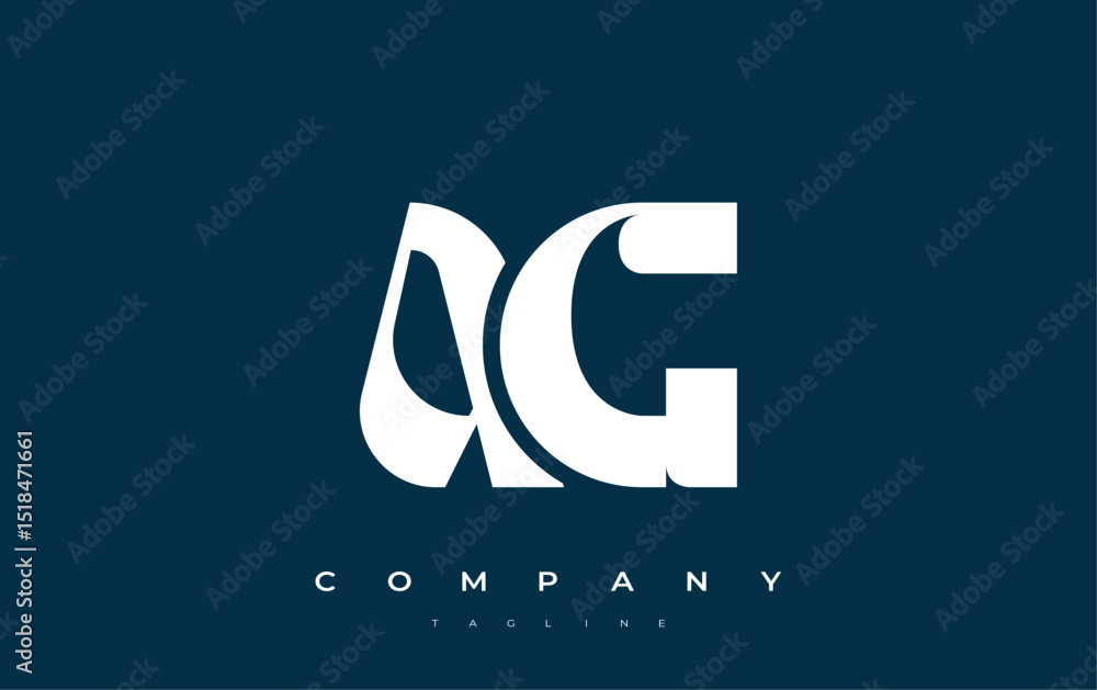 Fototapete ag abstract geometric logo design. modern and elegant logo design with simplistic typography element