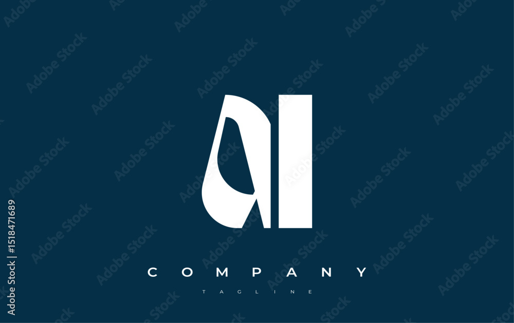 Fototapete ai abstract geometric logo design. modern and elegant logo design with simplistic typography element