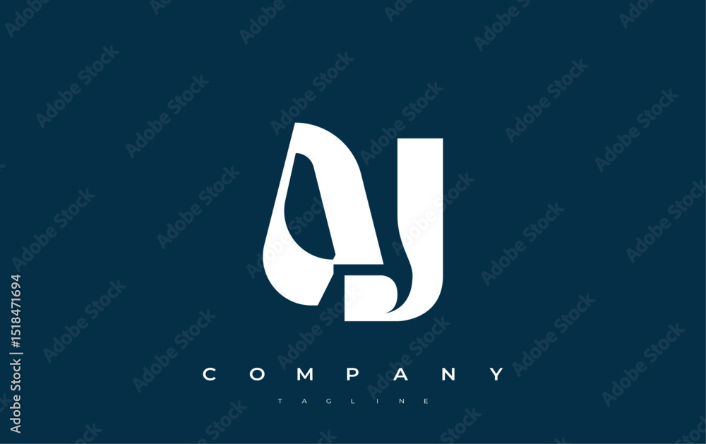 Fototapete aj abstract geometric logo design. modern and elegant logo design with simplistic typography element