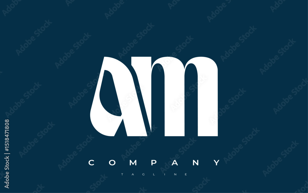 Fototapete am abstract geometric logo design. modern and elegant logo design with simplistic typography element