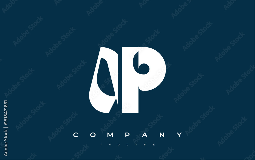 Fototapete ap abstract geometric logo design. modern and elegant logo design with simplistic typography element