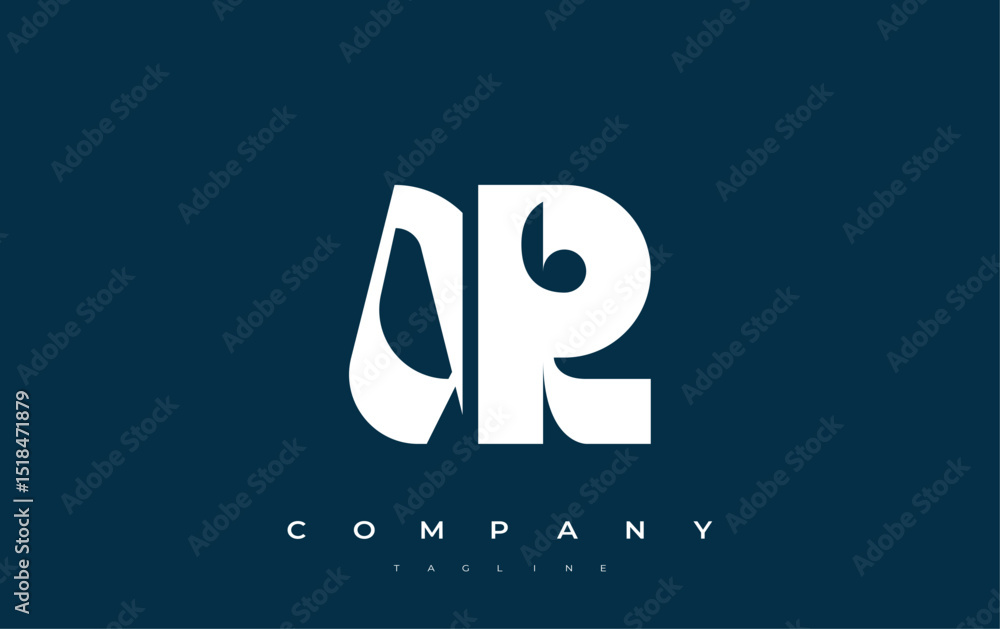 Fototapete ar abstract geometric logo design. modern and elegant logo design with simplistic typography element