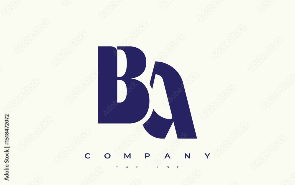 Fototapete ba abstract geometric logo design. modern and elegant logo design with simplistic typography element