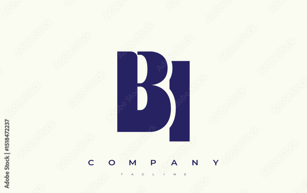 Fototapete bi abstract geometric logo design. modern and elegant logo design with simplistic typography element