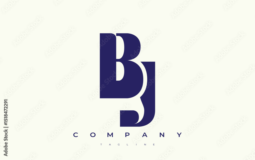 Fototapete bj abstract geometric logo design. modern and elegant logo design with simplistic typography element
