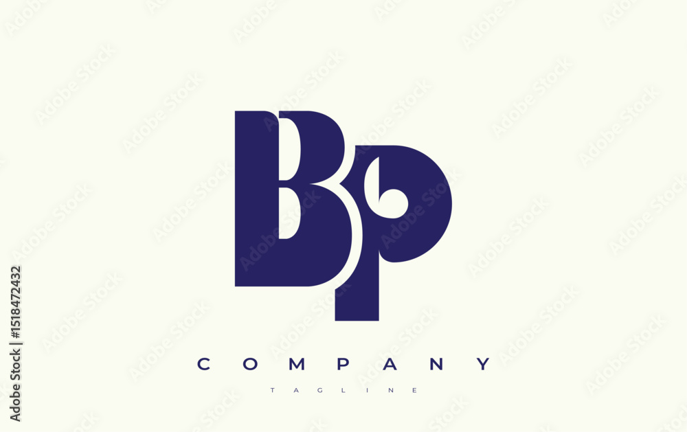 Fototapete bp abstract geometric logo design. modern and elegant logo design with simplistic typography element