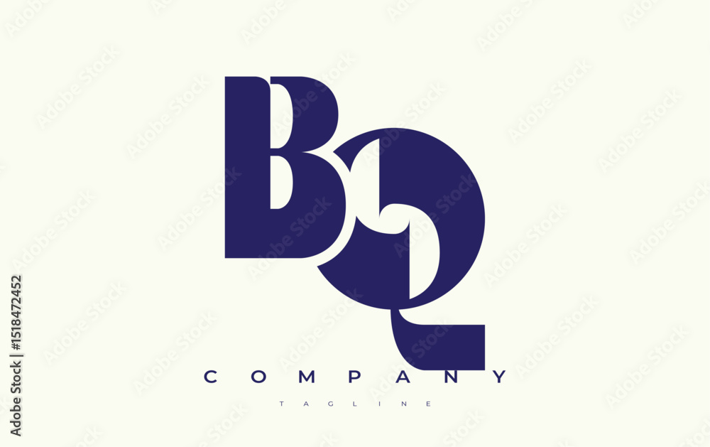 Fototapete bq abstract geometric logo design. modern and elegant logo design with simplistic typography element