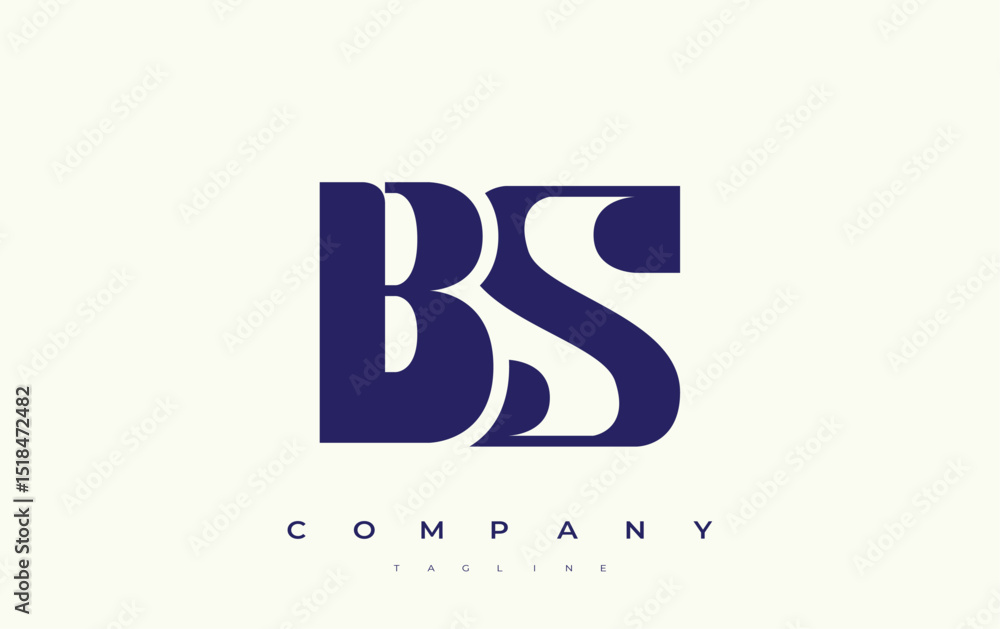 Fototapete bs abstract geometric logo design. modern and elegant logo design with simplistic typography element