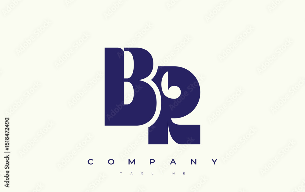 Fototapete br abstract geometric logo design. modern and elegant logo design with simplistic typography element