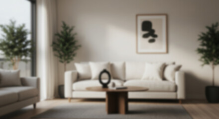 a modern blur background living room with a large, comfortable sectional sofa, framed artwork, and abundant natural light creating an inviting atmosphere 32