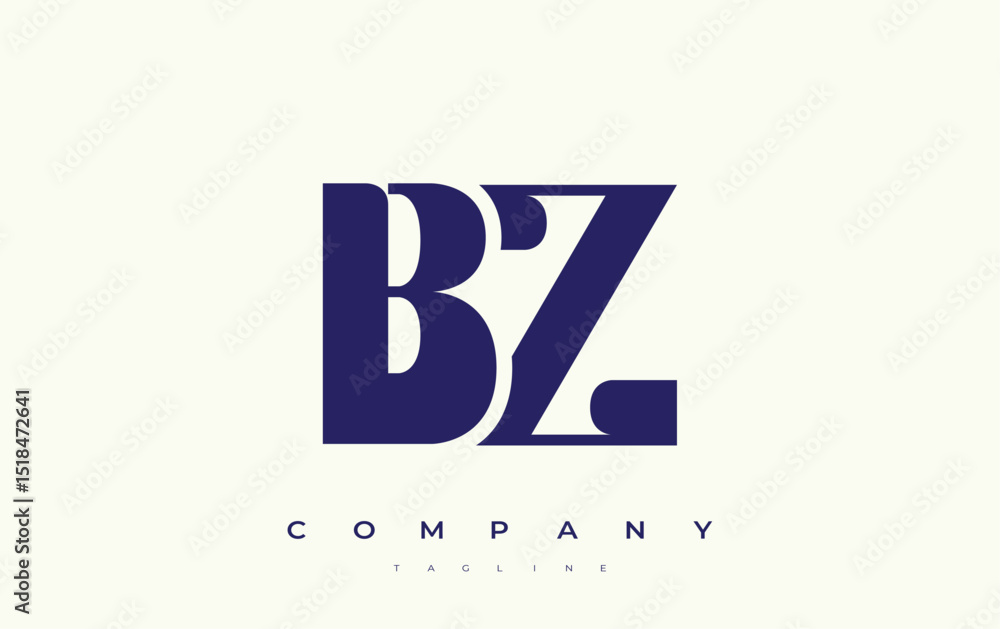 Fototapete bz abstract geometric logo design. modern and elegant logo design with simplistic typography element