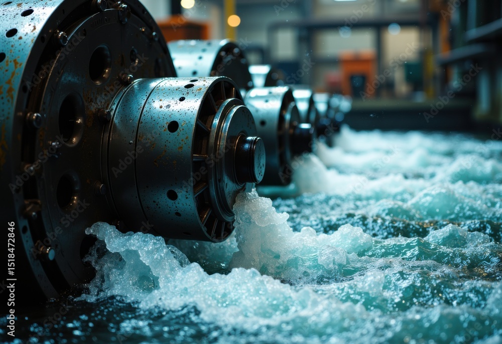 Poster industrial turbines operating in a water-based cooling or testing environment