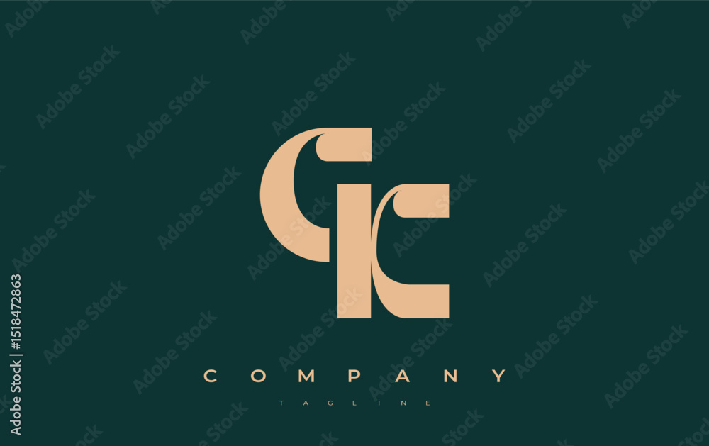 Fototapete ck abstract geometric logo design. modern and elegant logo design with simplistic typography element