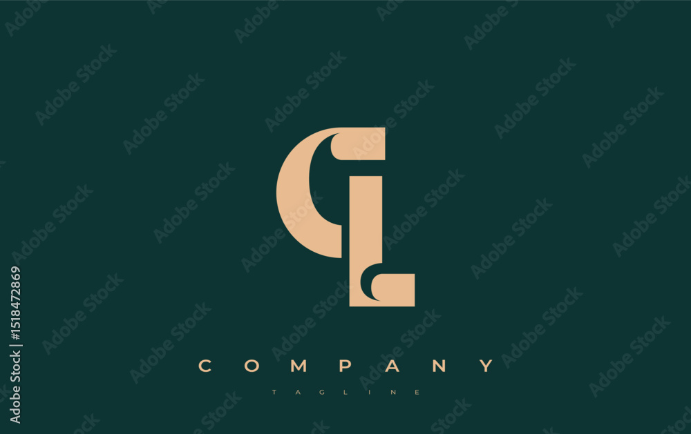 Fototapete cl abstract geometric logo design. modern and elegant logo design with simplistic typography element