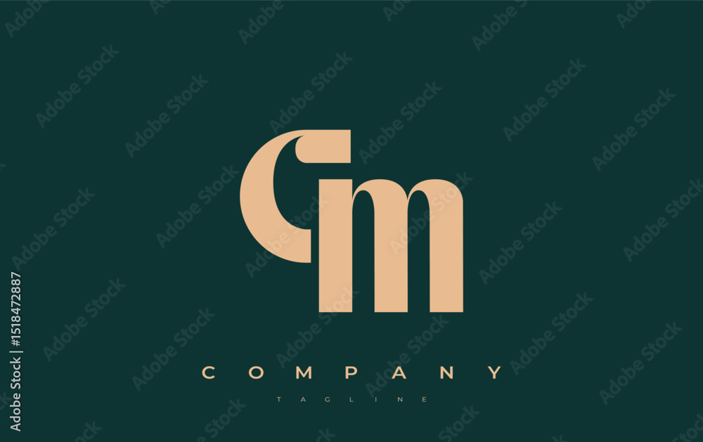 Fototapete cm abstract geometric logo design. modern and elegant logo design with simplistic typography element