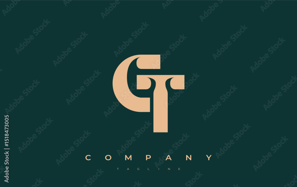 Fototapete ct abstract geometric logo design. modern and elegant logo design with simplistic typography element