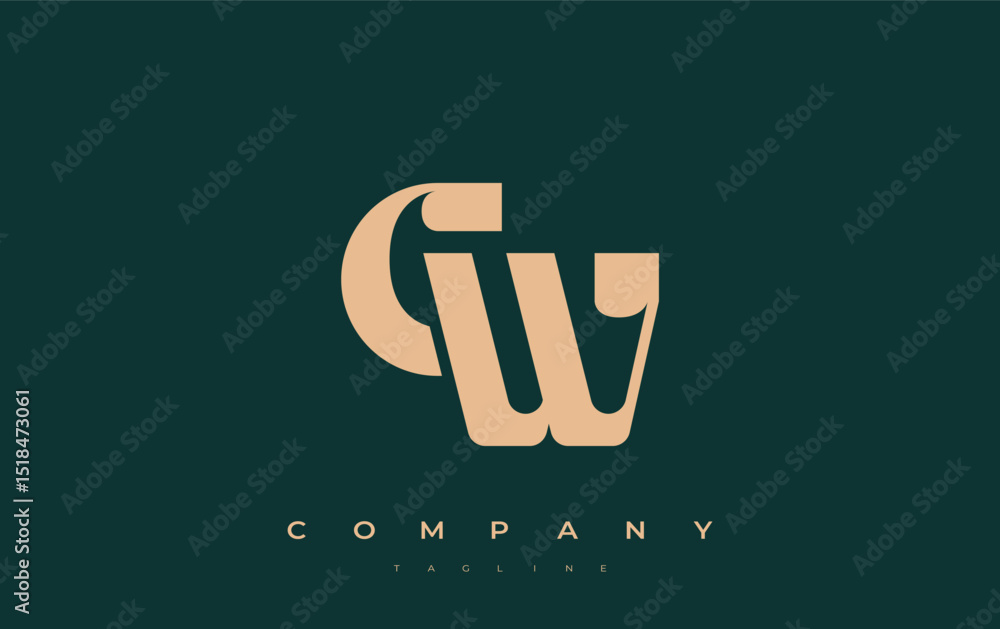 Fototapete cw abstract geometric logo design. modern and elegant logo design with simplistic typography element