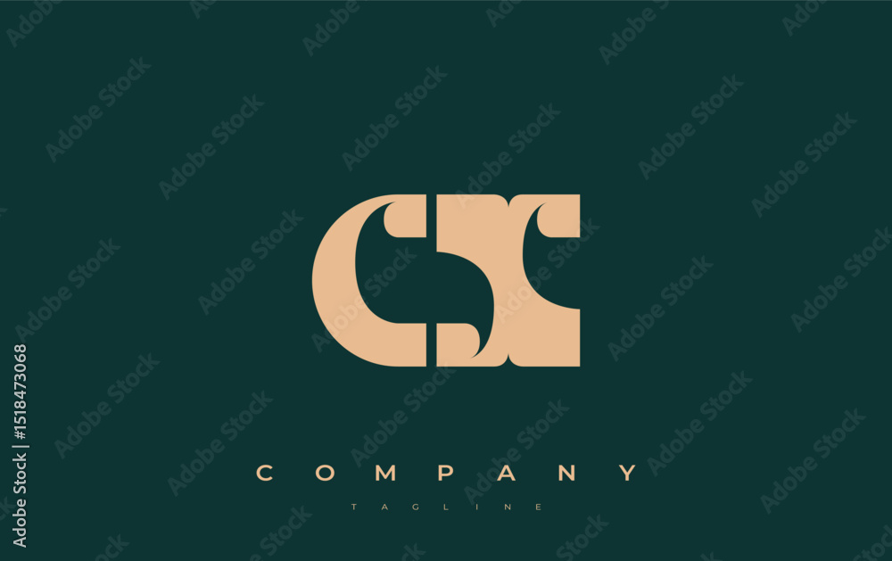 Fototapete cx abstract geometric logo design. modern and elegant logo design with simplistic typography element