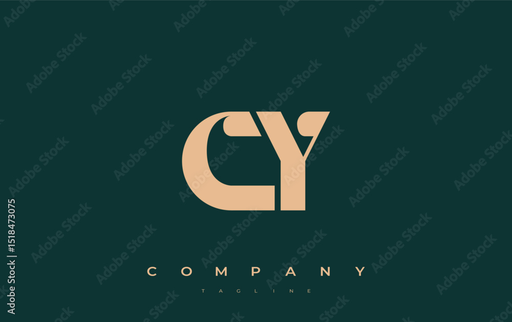 Fototapete cy abstract geometric logo design. modern and elegant logo design with simplistic typography element