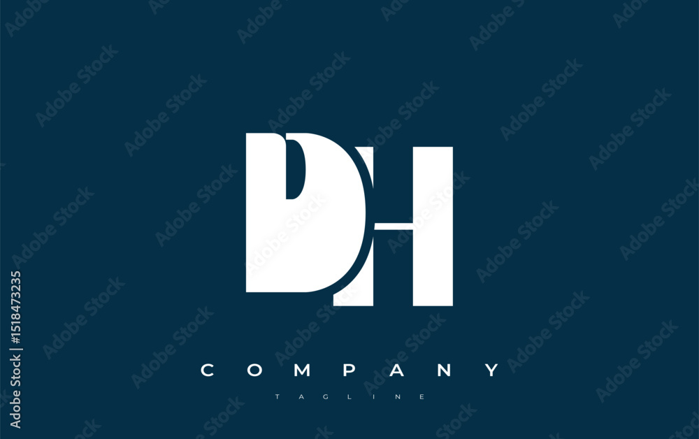 Fototapete dh abstract geometric logo design. modern and elegant logo design with simplistic typography element