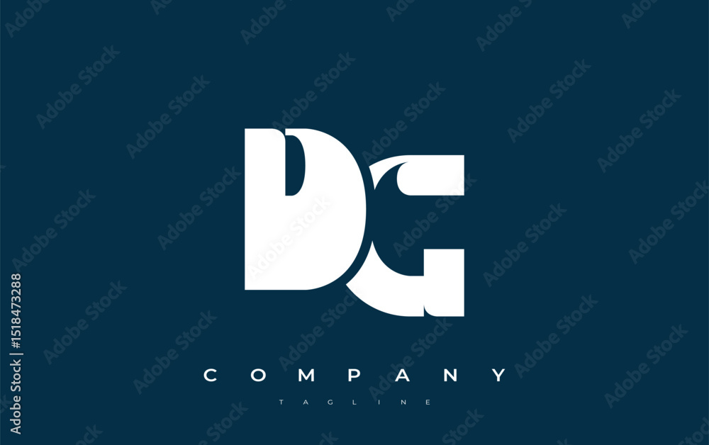 Fototapete dg abstract geometric logo design. modern and elegant logo design with simplistic typography element