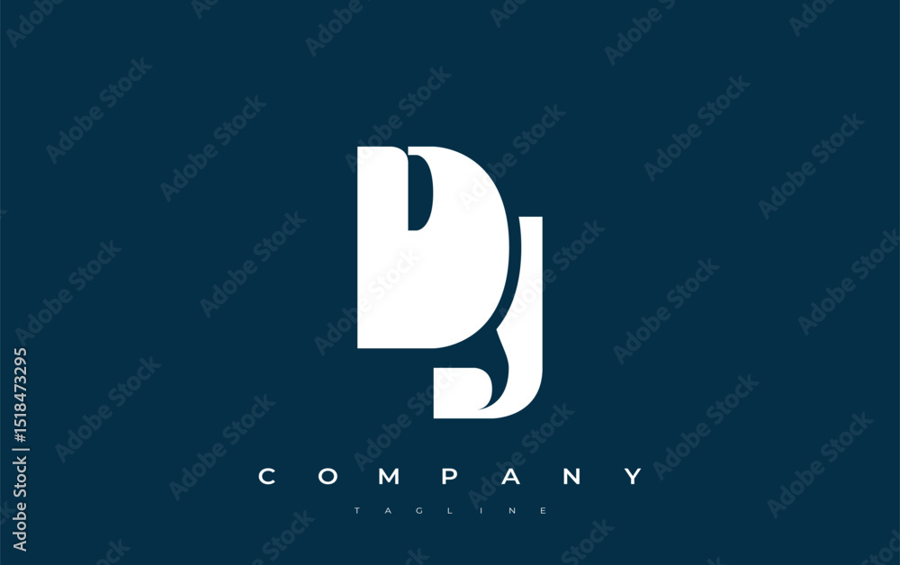 Fototapete dj abstract geometric logo design. modern and elegant logo design with simplistic typography element
