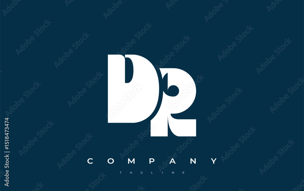 Fototapete dr abstract geometric logo design. modern and elegant logo design with simplistic typography element