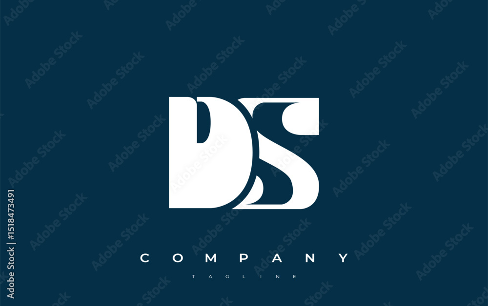Fototapete DS Abstract Geometric Logo Design. Modern and elegant logo design with simplistic typography elements, showcasing branding excellence.