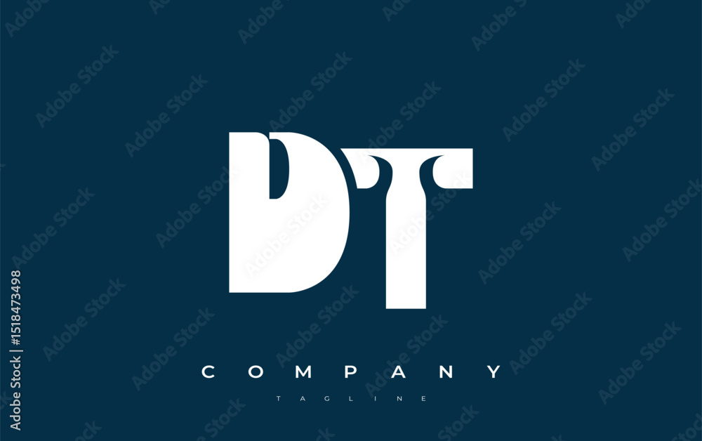 Fototapete dt abstract geometric logo design. modern and elegant logo design with simplistic typography element