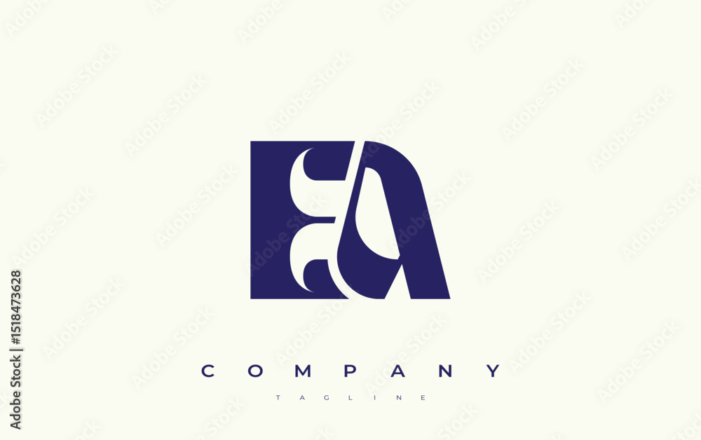 Fototapete ea abstract geometric logo design. modern and elegant logo design with simplistic typography element