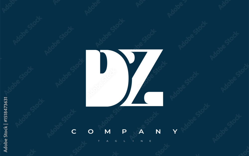 Fototapete dz abstract geometric logo design. modern and elegant logo design with simplistic typography element