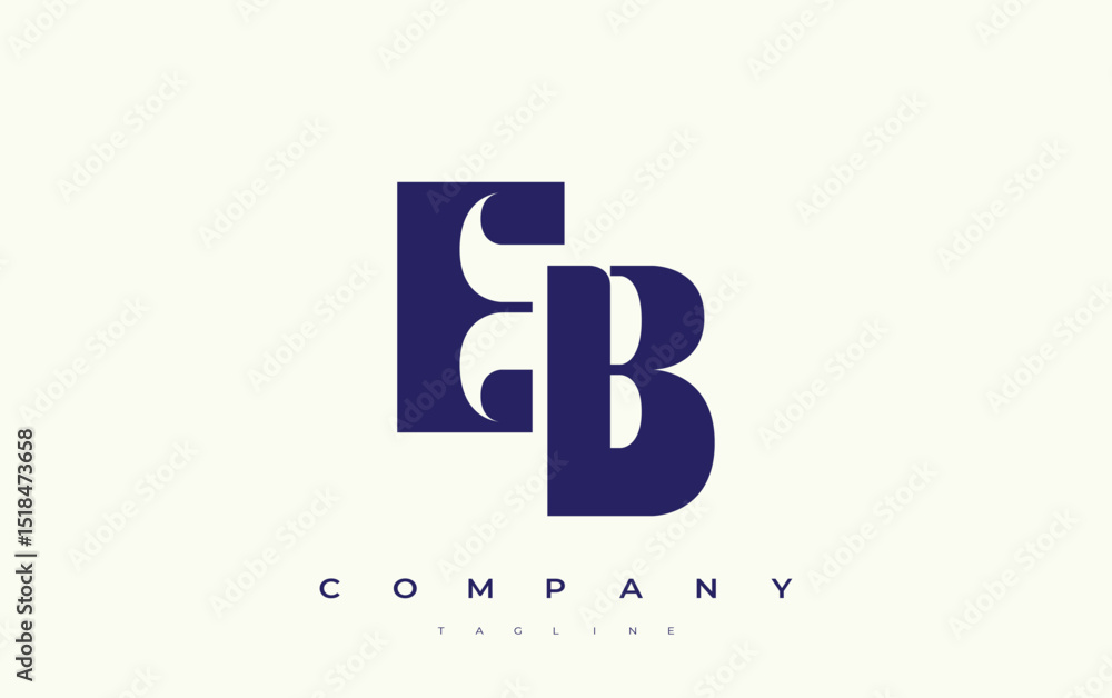 Fototapete eb abstract geometric logo design. modern and elegant logo design with simplistic typography element