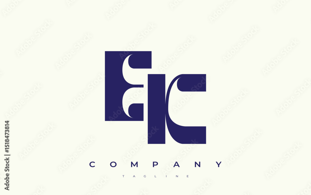Fototapete ek abstract geometric logo design. modern and elegant logo design with simplistic typography element