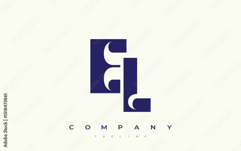 Fototapete el abstract geometric logo design. modern and elegant logo design with simplistic typography element