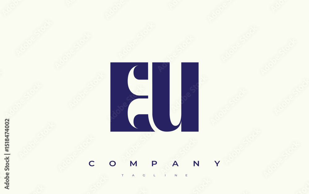 Fototapete eu abstract geometric logo design. modern and elegant logo design with simplistic typography element