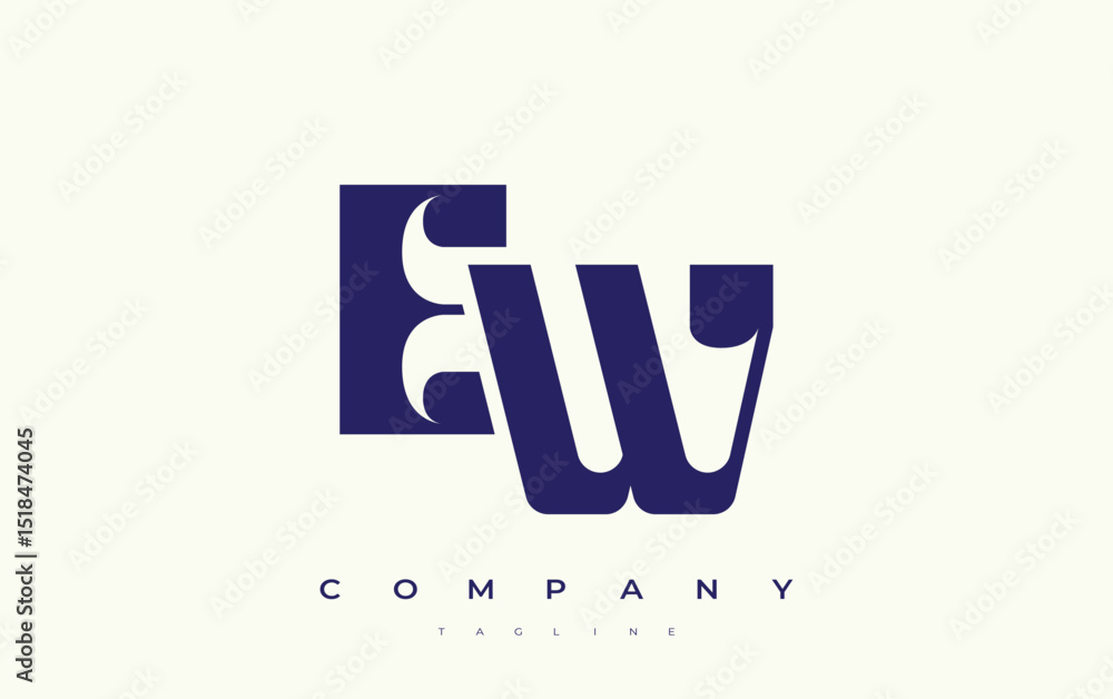 Fototapete ew abstract geometric logo design. modern and elegant logo design with simplistic typography element