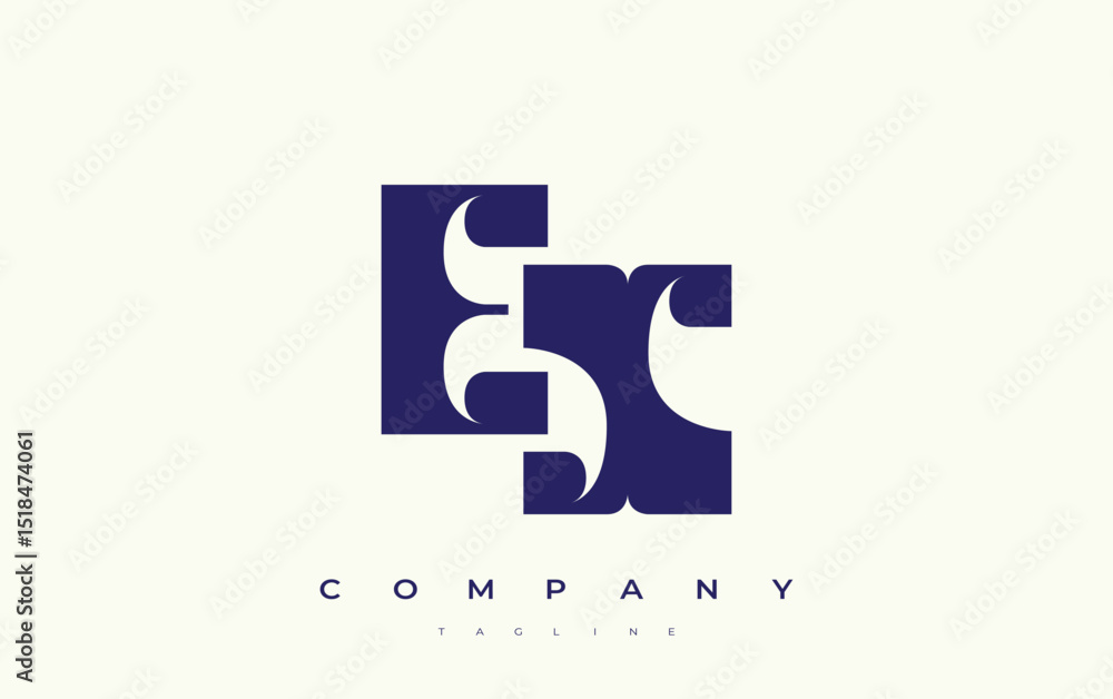 Fototapete ex abstract geometric logo design. modern and elegant logo design with simplistic typography element