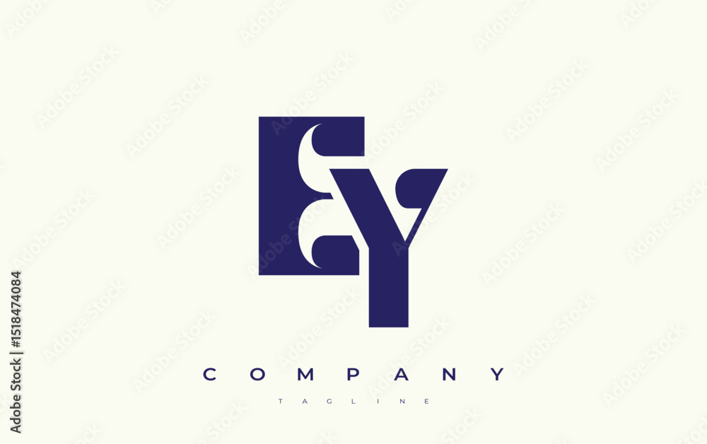 Fototapete ey abstract geometric logo design. modern and elegant logo design with simplistic typography element
