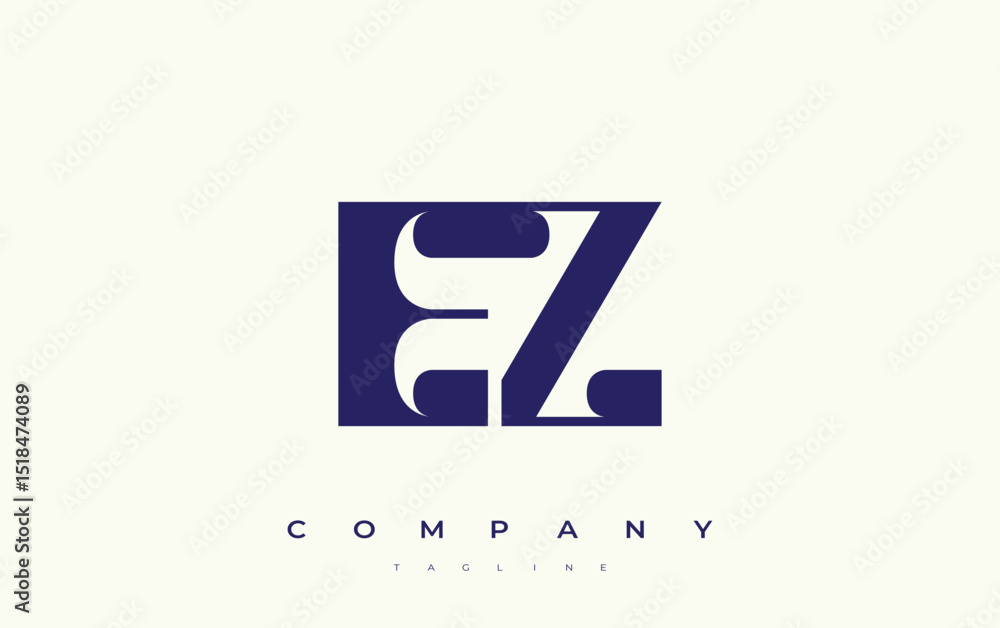 Fototapete ez abstract geometric logo design. modern and elegant logo design with simplistic typography element