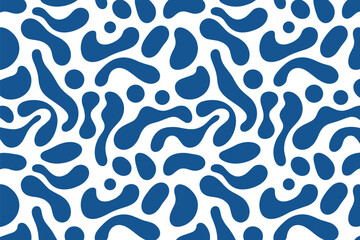 Seamless blue blob abstract pattern background design for decorative elements and creative projects