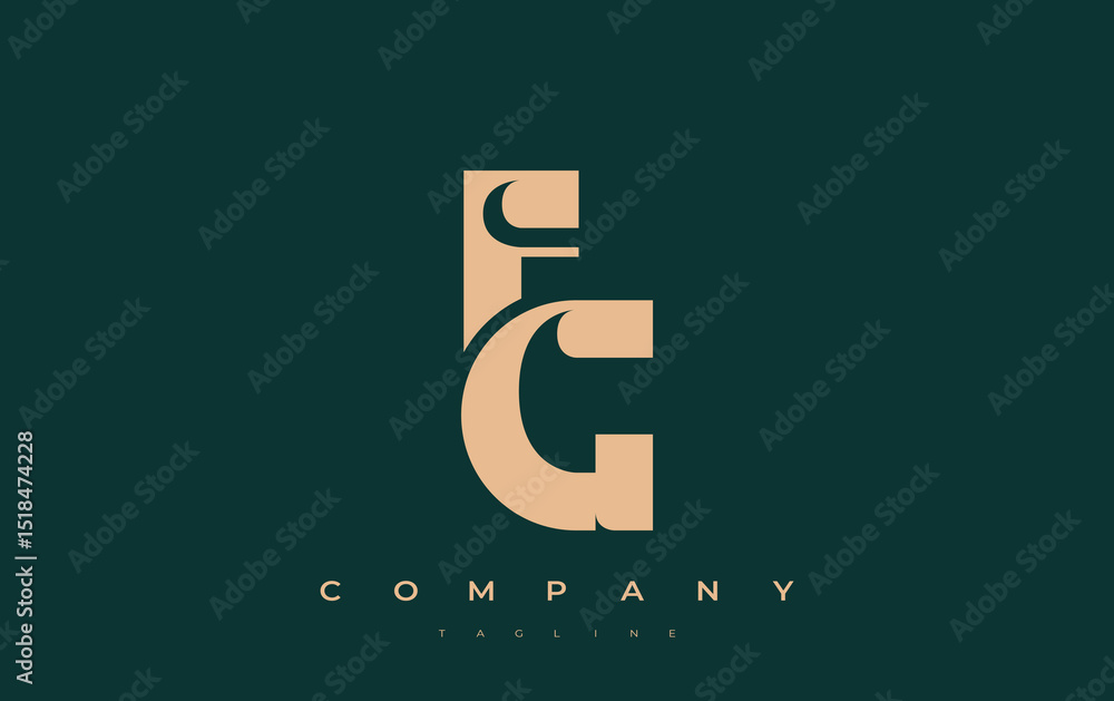 Fototapete fg abstract geometric logo design. modern and elegant logo design with simplistic typography element