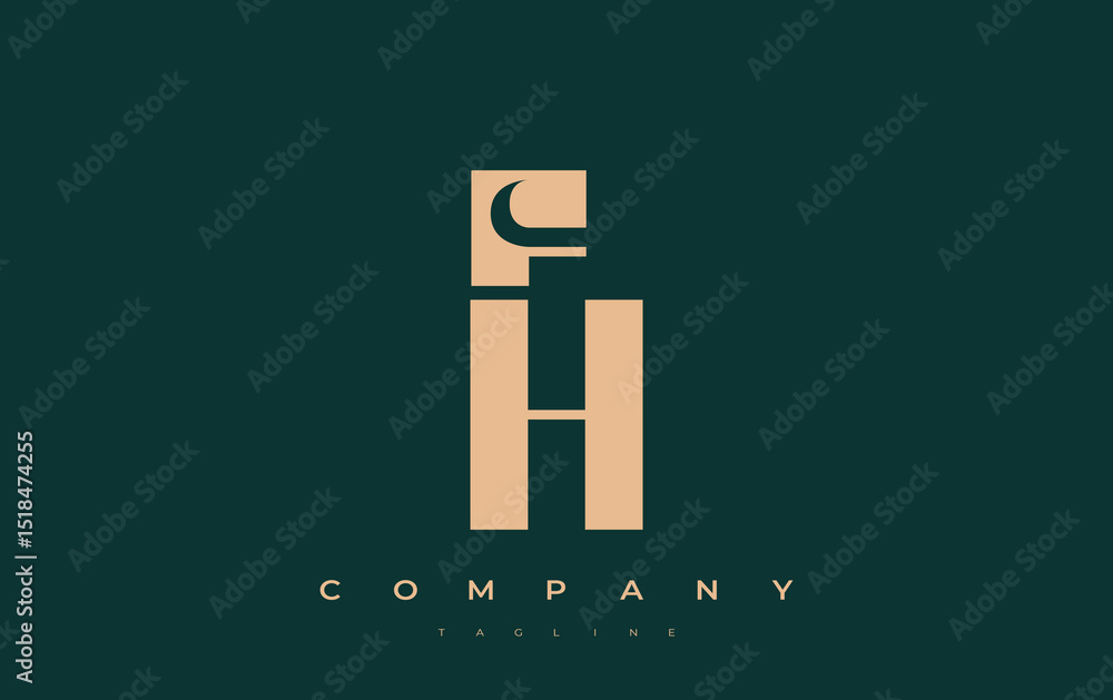 Fototapete fh abstract geometric logo design. modern and elegant logo design with simplistic typography element