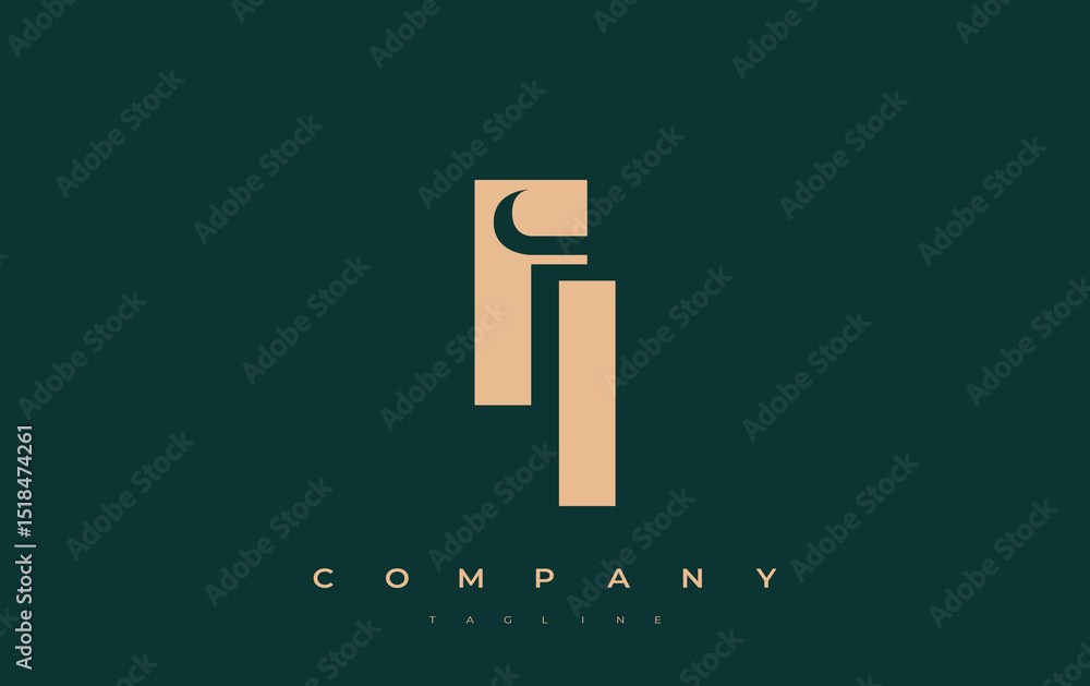 Fototapete fi abstract geometric logo design. modern and elegant logo design with simplistic typography element