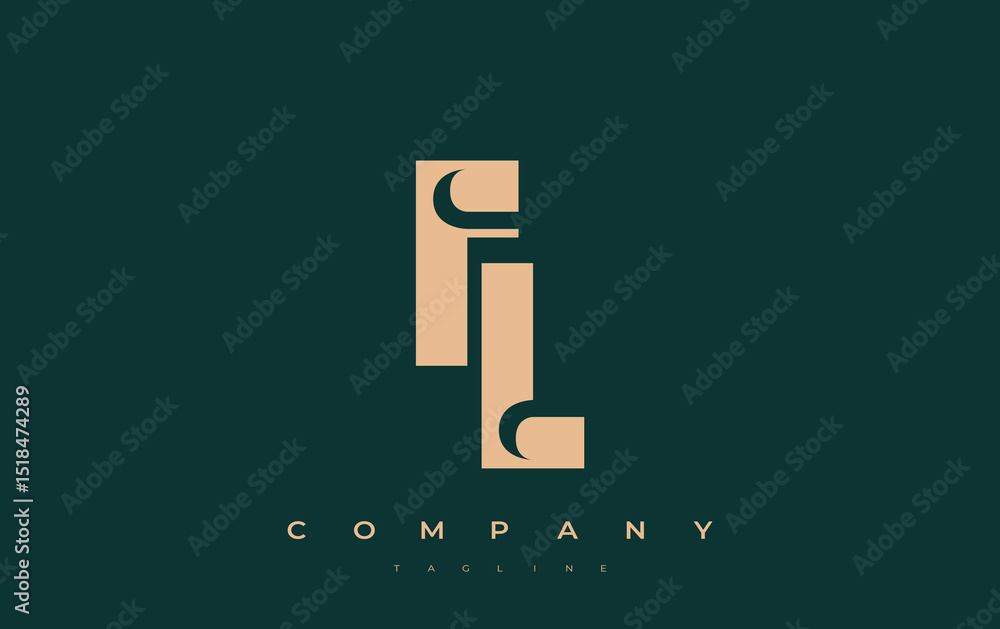 Fototapete fl abstract geometric logo design. modern and elegant logo design with simplistic typography element